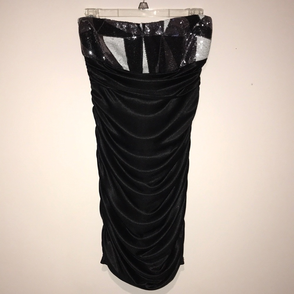 Black Sequin Mini Formal Dress